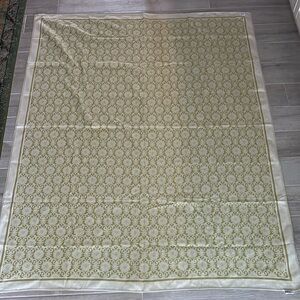 VTG60’s DeWitte Lietaer Belgium table cloth embossed floral paisley print 51x65